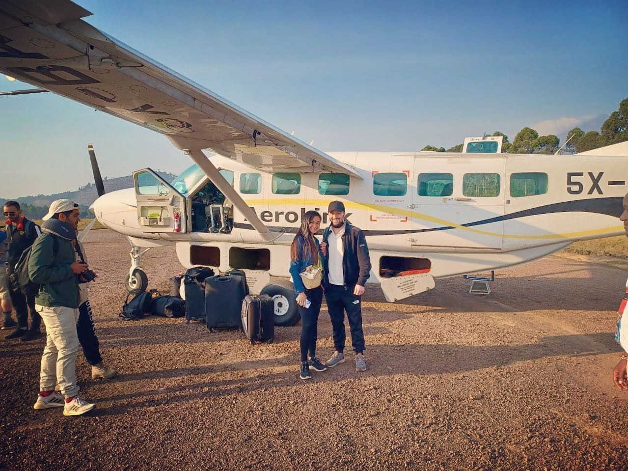 06.07.2022 our happy guests have completed there Uganda Mountain Gorilla tour tracking in #Bwindi #Nkuringo sector. 
Now at Kisoro airstrip taking off to Entebbe airport and after connect to #maasaimara 
#nkuringobwindigorillalodge 
#kisoroairstrip 
#mountaingorillas 
#pridenaturesafaris 
#aerolink